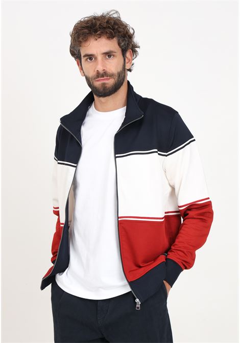 Men's zip-up sweatshirt embellished with a blue, white and red color block motif TOMMY HILFIGER | MW0MW355520A40A4